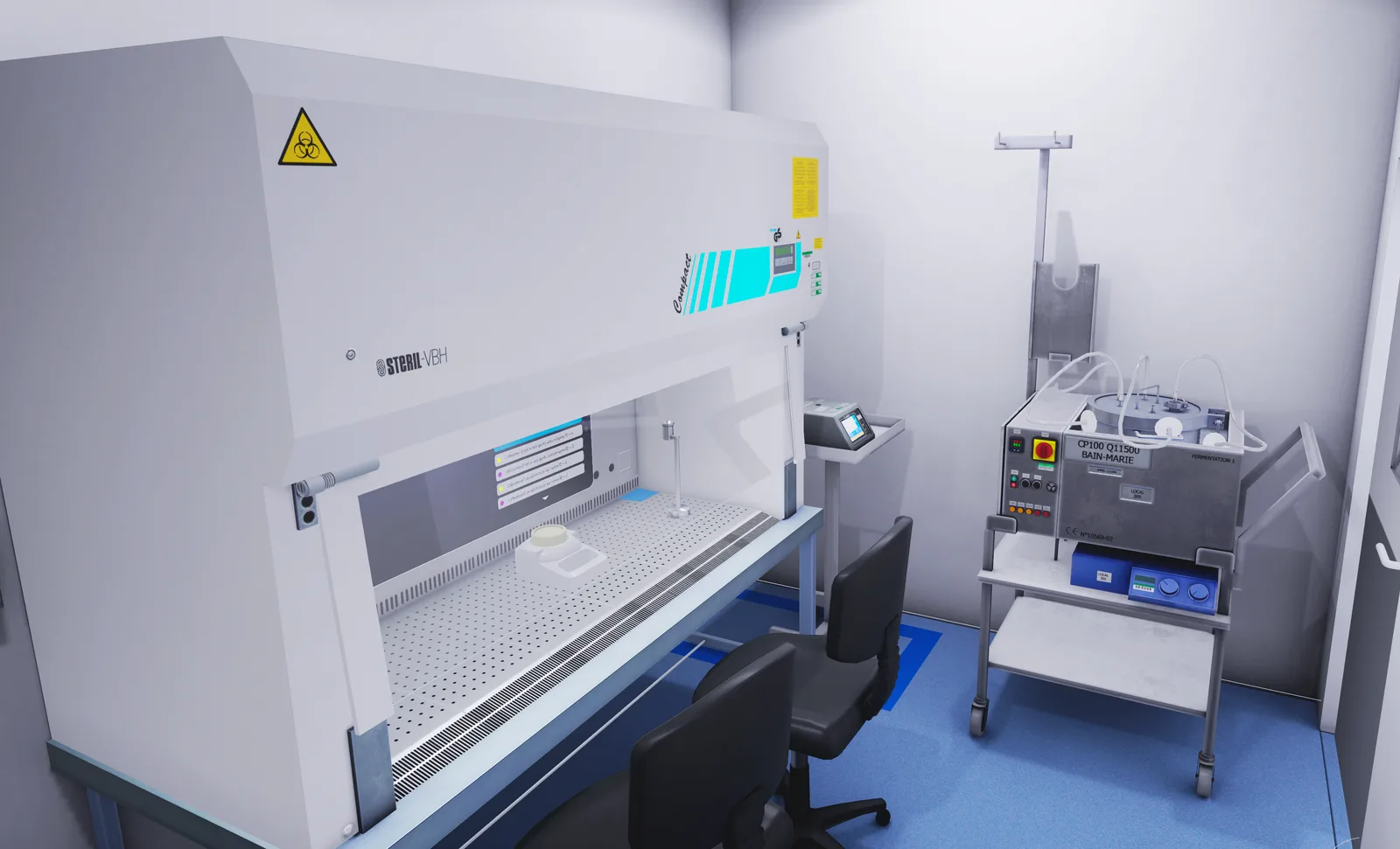 Poste de sécurité microbiologique reconstitué en réalité virtuelle pour Sanofi