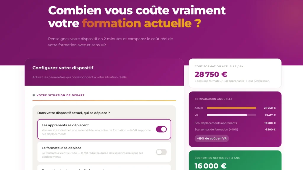 calcul coût formation entreprise